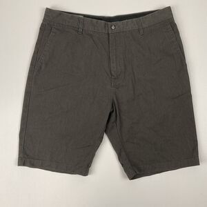 Volcom Mens Shorts 36 Gray Flat Front Bermuda Casual Skater Core Streetwear